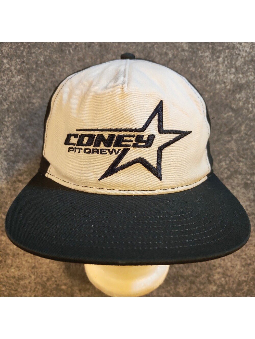 Coney Island Picnic Coney Pit Crew Star Black White Snapback Hat 100% Cotton